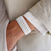 Narrow Leather Multi Stripe Cuff White